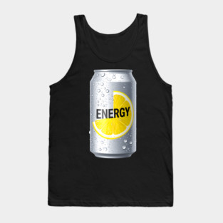 Zesty Lemon Energy Drink Can - Refreshing & Vibrant Design Tank Top