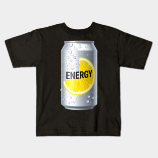 Zesty Lemon Energy Drink Can - Refreshing & Vibrant Design Kids T-Shirt