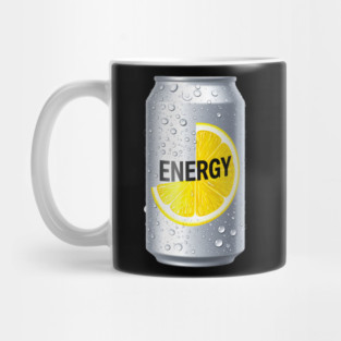 Zesty Lemon Energy Drink Can - Refreshing & Vibrant Design Mug
