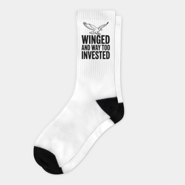 Winged and Way Too Invested Socks by Frank Ring