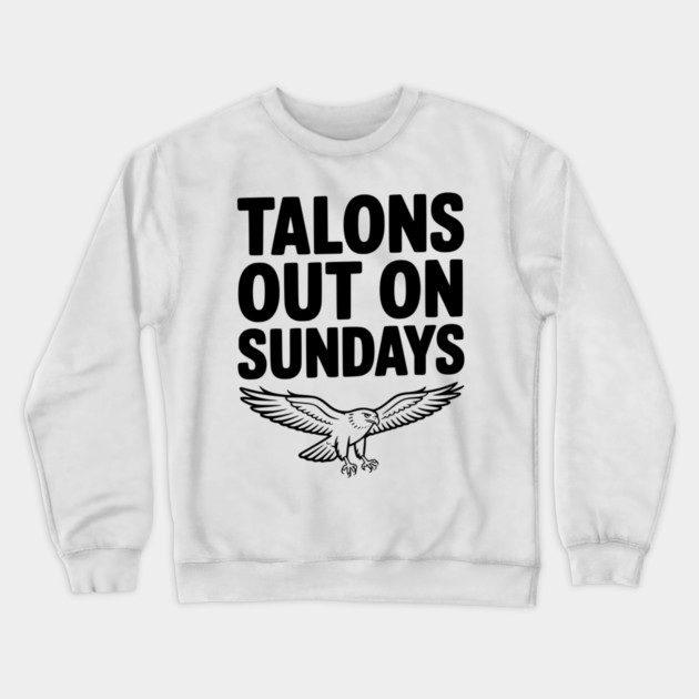 Talons Out on Sundays Crewneck Sweatshirt by Frank Ring