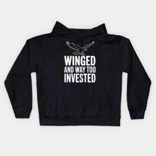 Winged and Way Too Invested Kids Hoodie