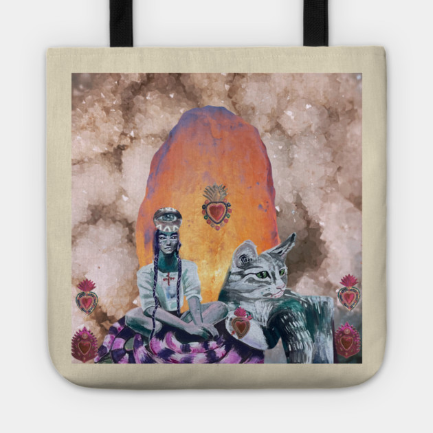 Sacred feline Tote by Sigridur Dögg's Store