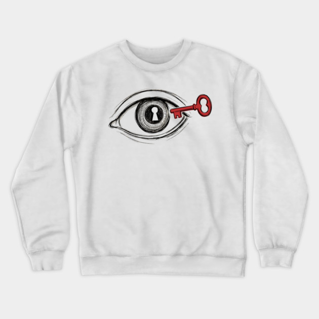 Keyhole Eye – Key to the Soul Surreal Art Crewneck Sweatshirt by Designed By Marty