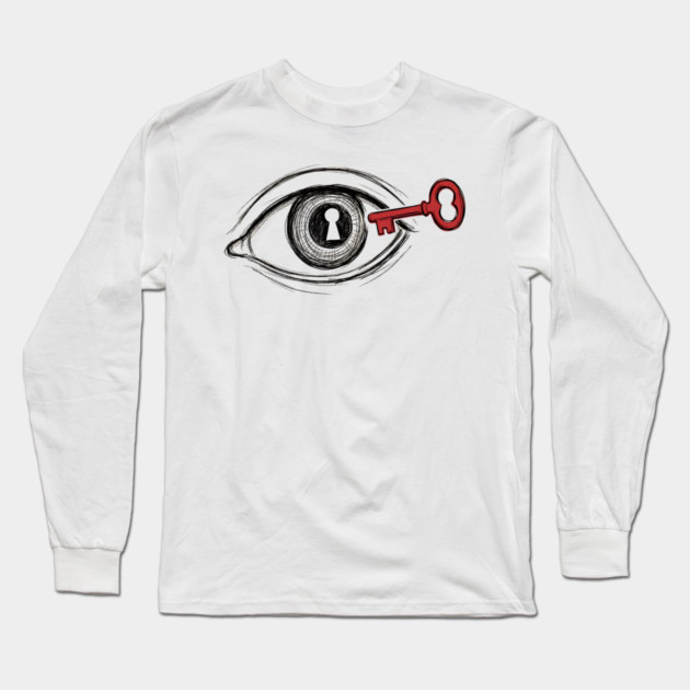 Keyhole Eye – Key to the Soul Surreal Art Long Sleeve T-Shirt by Designed By Marty