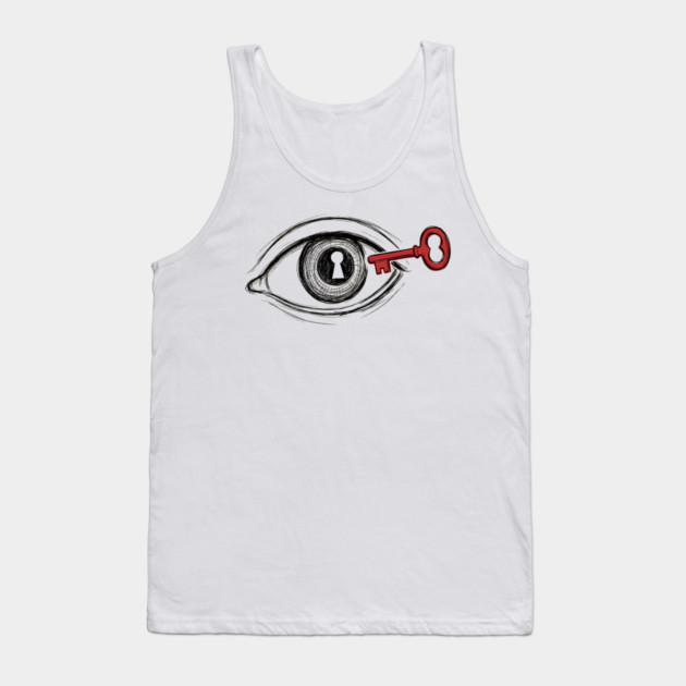 Keyhole Eye – Key to the Soul Surreal Art Tank Top by Designed By Marty