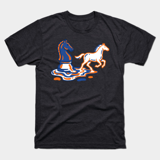 Knight's Escape – Bold Line Chess Horse Art T-Shirt by Designed By Marty