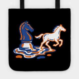 Knight's Escape – Bold Line Chess Horse Art Tote