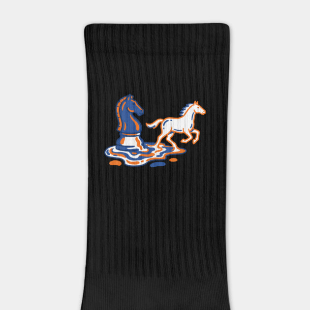 Knight's Escape – Bold Line Chess Horse Art by Designed By Marty