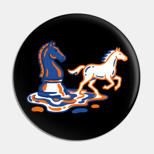Knight's Escape – Bold Line Chess Horse Art Pin by Designed By Marty