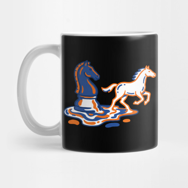 Knight's Escape – Bold Line Chess Horse Art by Designed By Marty