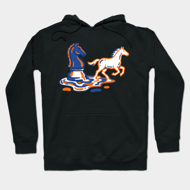 Knight's Escape – Bold Line Chess Horse Art Hoodie by Designed By Marty