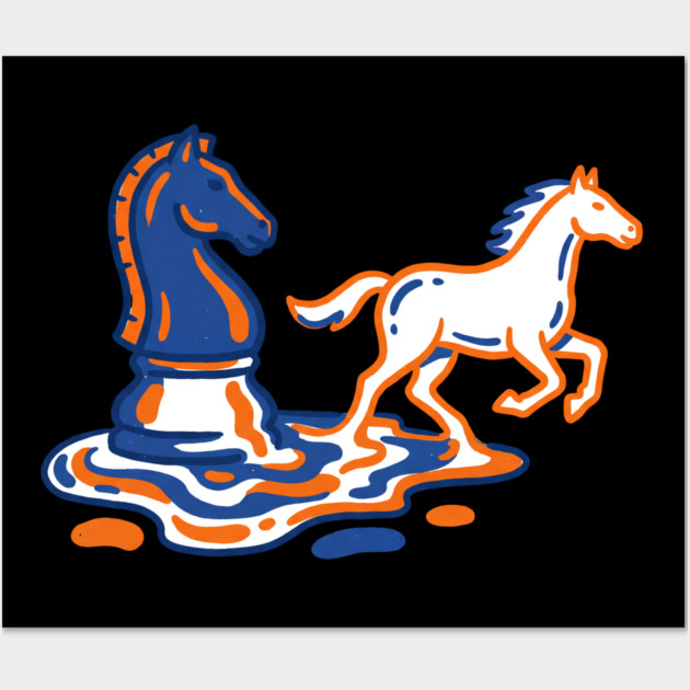 Knight's Escape – Bold Line Chess Horse Art Wall Art by Designed By Marty
