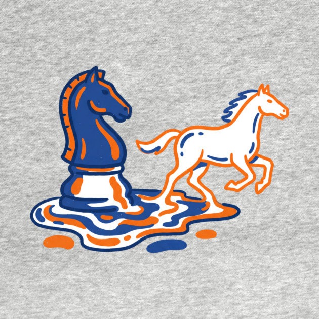 Knight's Escape – Bold Line Chess Horse Art by Designed By Marty