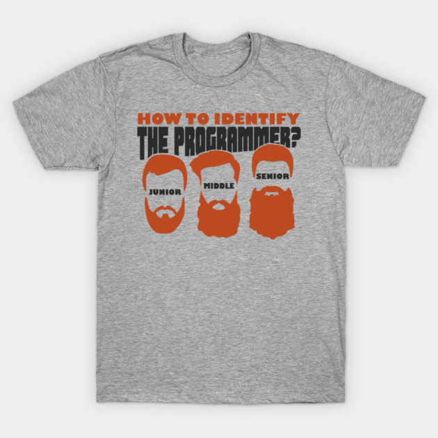 Software Dev Programmer Funny Beard Levels T-Shirt by Anticorporati