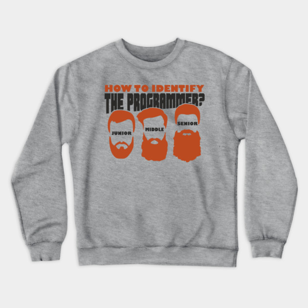 Software Dev Programmer Funny Beard Levels Crewneck Sweatshirt by Anticorporati