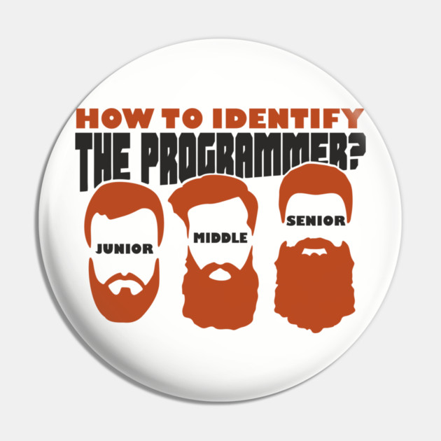 Software Dev Programmer Funny Beard Levels Pin by Anticorporati
