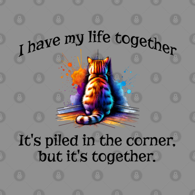 Funny Cat Hiding In the Corner: I Have My Life Together by Luxinda