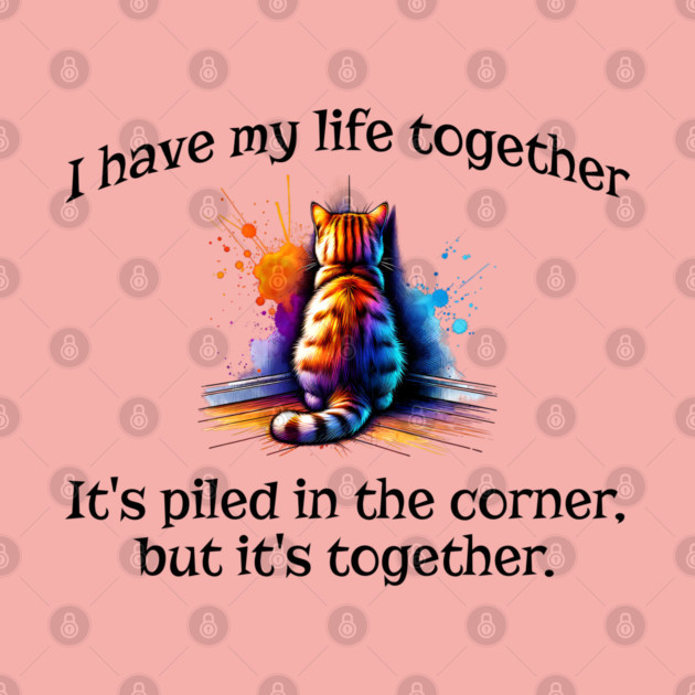 Funny Cat Hiding In the Corner: I Have My Life Together by Luxinda