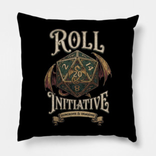 DnD Roll Initiative Vintage Pillow