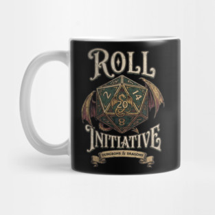 DnD Roll Initiative Vintage Mug