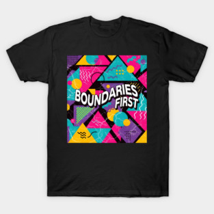 Boundaries First Retro Geometric Design T-Shirt