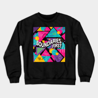 Boundaries First Retro Geometric Design Crewneck Sweatshirt