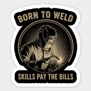 Born To Weld Retro Style Sticker