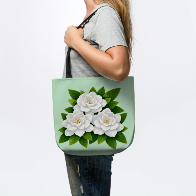 White Gardenia Flowers with Green Leaves by DonWillisJrArt