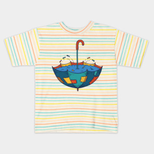 Umbrella Aquarium – Cozy Rainy Day Fish Shelter Kids T-Shirt