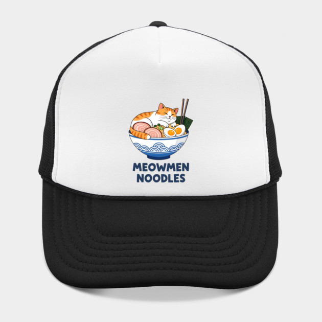 Meowmen Noodles – Happy Cat Ramen Bowl Foodie Art by Designed By Marty
