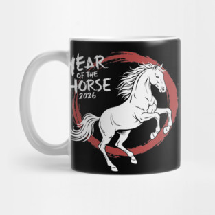 Year of The Horse 2026 Chinese Zodiac Ink Brush Stroke Mug