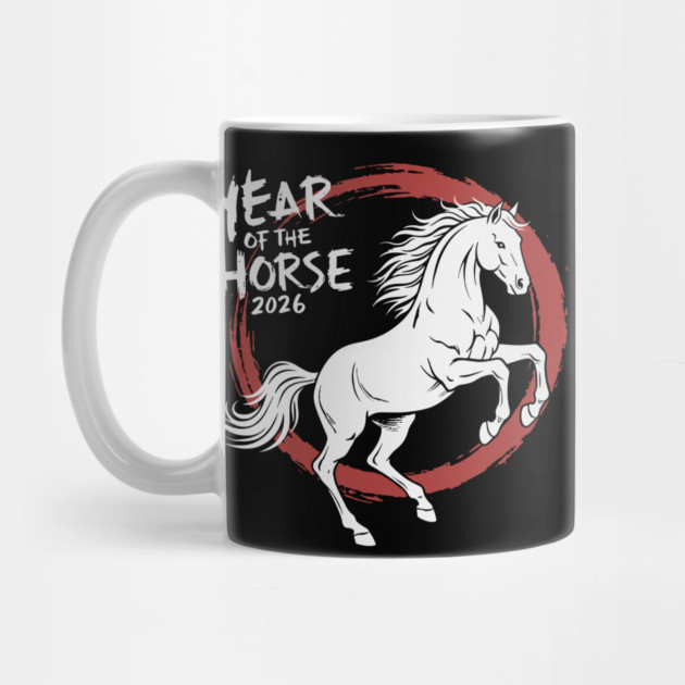 Year of The Horse 2026 Chinese Zodiac Ink Brush Stroke by Chi's Store 1