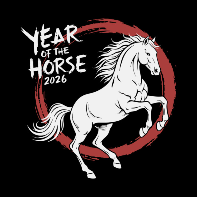Year of The Horse 2026 Chinese Zodiac Ink Brush Stroke by Chi's Store 1