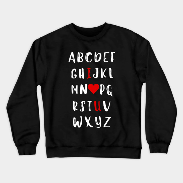 Alphabet of Love Crewneck Sweatshirt by Creatifly Graphic Tees