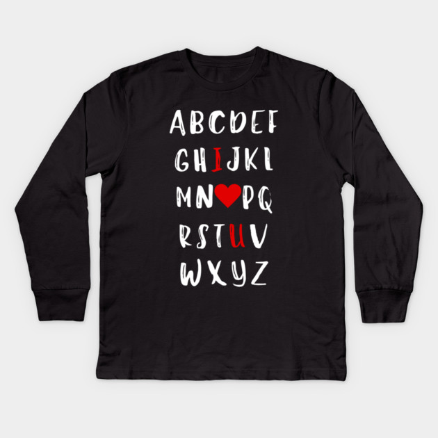 Alphabet of Love Kids Long Sleeve T-Shirt by Creatifly Graphic Tees