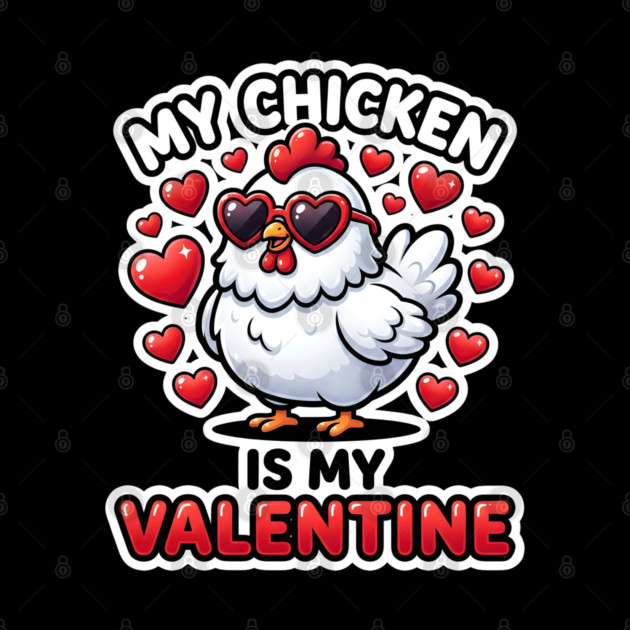 My Chicken Is My Valentine by Creatifly Graphic Tees