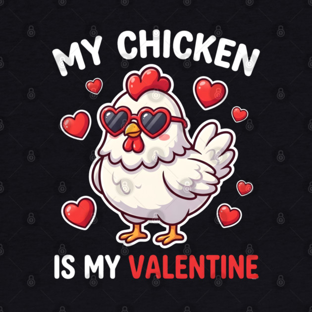 My Chicken Is My Valentine by Creatifly Graphic Tees
