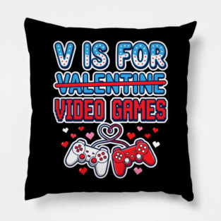 V Is For Video Games Pillow