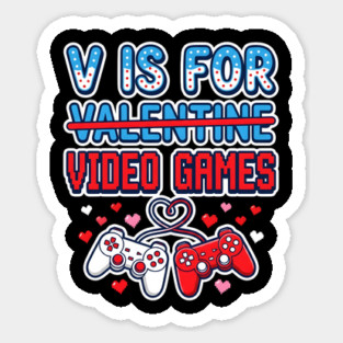 V Is For Video Games Sticker