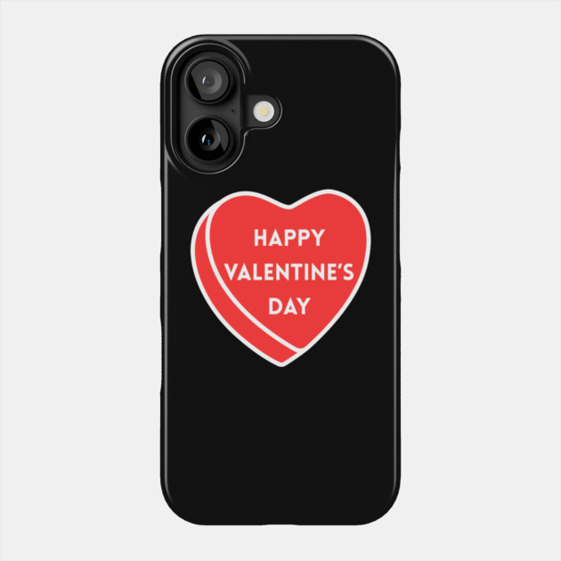 Happy Valentine’s Day Heart Phone Case by Creatifly Graphic Tees