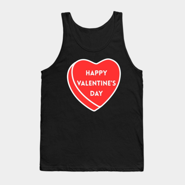 Happy Valentine’s Day Heart Tank Top by Creatifly Graphic Tees