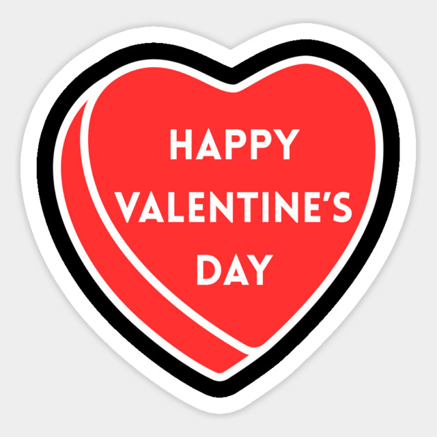 Happy Valentine’s Day Heart Magnet by Creatifly Graphic Tees