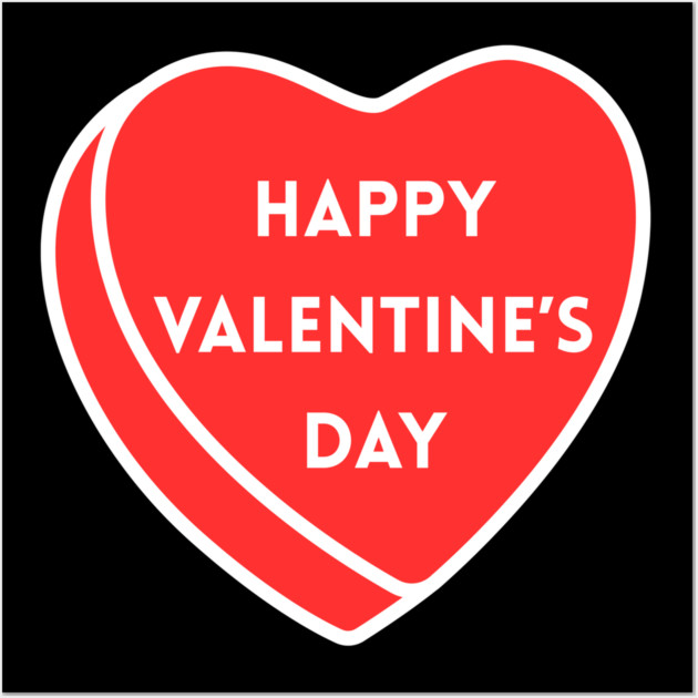 Happy Valentine’s Day Heart Wall Art by Creatifly Graphic Tees