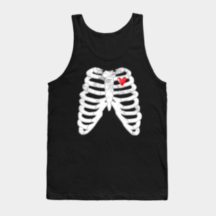 Skeleton Ribs Tee - Heartfelt Goth Ribcage Design Tank Top