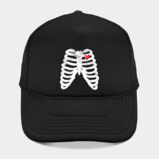Skeleton Ribs Tee - Heartfelt Goth Ribcage Design Hat
