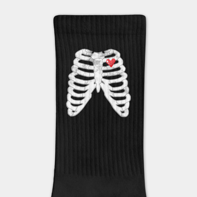 Skeleton Ribs Tee - Heartfelt Goth Ribcage Design by OUTFITPAW