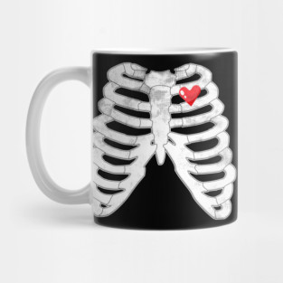 Skeleton Ribs Tee - Heartfelt Goth Ribcage Design Mug