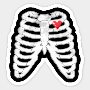 Skeleton Ribs Tee - Heartfelt Goth Ribcage Design Sticker