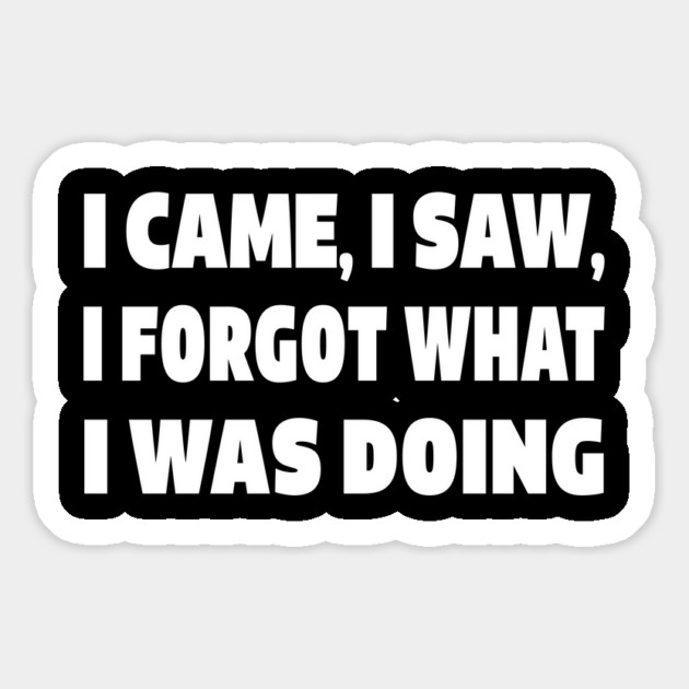 Forgetful Quote Tee - Absentminded Humor Apparel "I CAME, I SAW, I FORGOT WHAT I WAS DOING" Magnet by OUTFITPAW